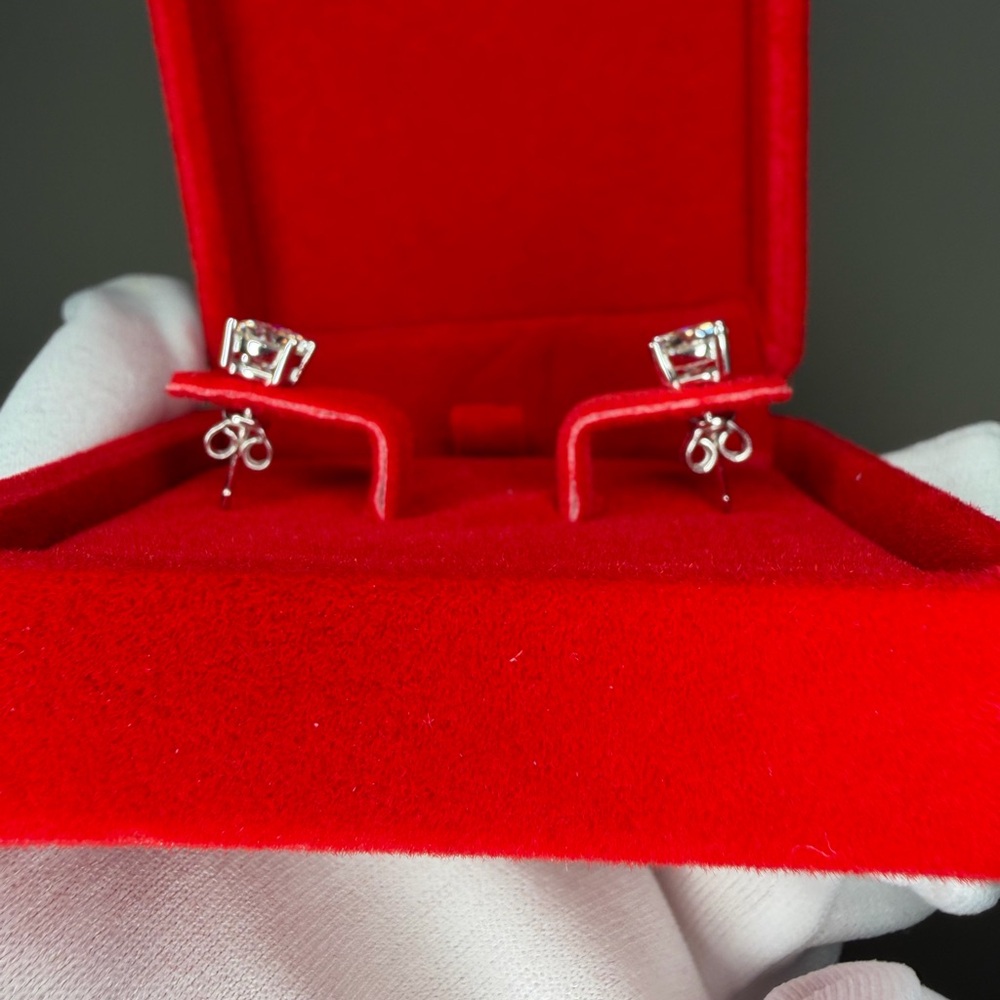 Classic Round Simulated Diamond Stud Earrings - W… - image 2